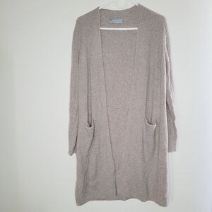 Ravella Cashmere Cardigan Open Beige Soft Luxury Knit Layering Cozy Pocket Small